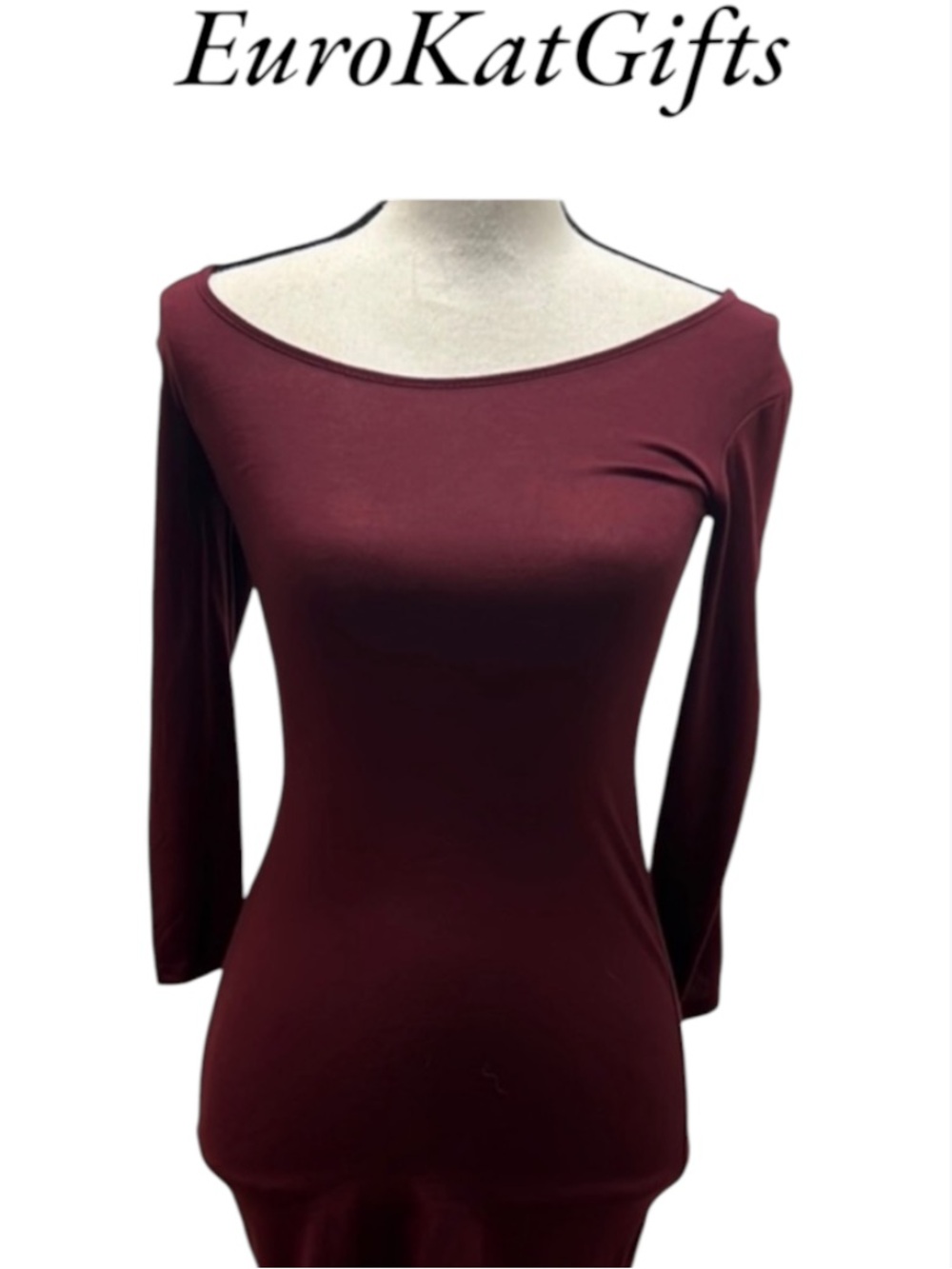 Forever 21 Women's Burgundy Off-Shoulder Long Sleeve Dress never like new